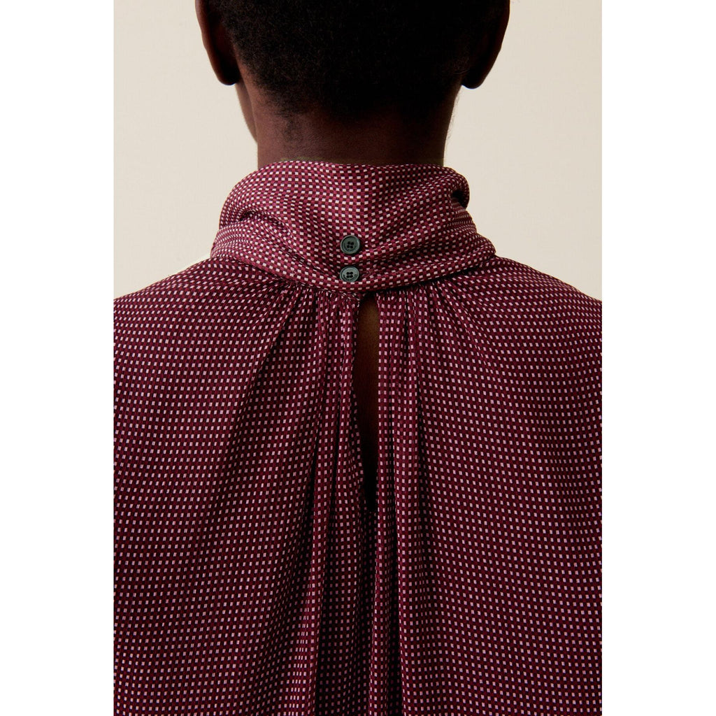 Claudie Pierlot - Blouse Lavallière Carreaux Fluide