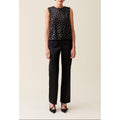 Black Embroidered Sequin Open-Back Top