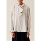 Claudie Pierlot - Blusa de Rayas con Múltiples Volantes