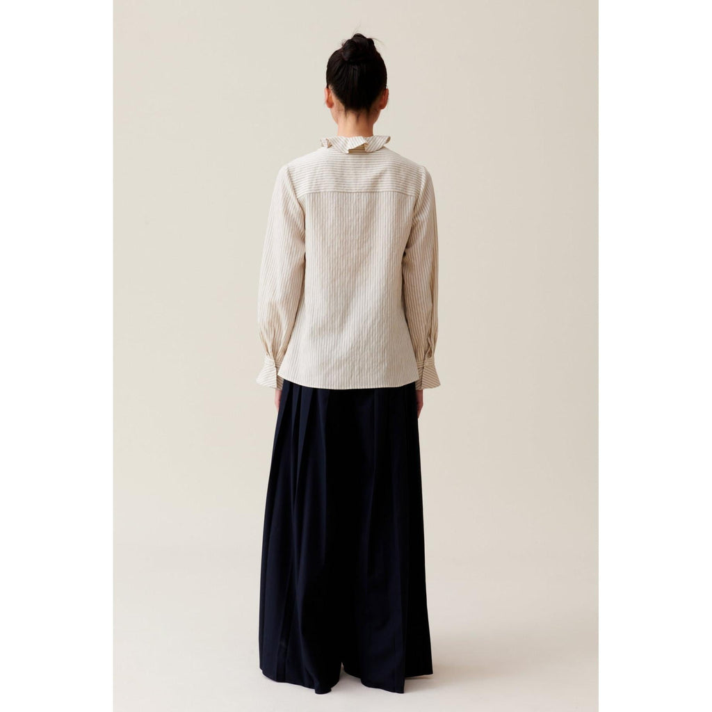 Claudie Pierlot - Blusa de Rayas con Múltiples Volantes