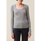 Claudie Pierlot - Fitted Round-Neck Knit Top - Grey