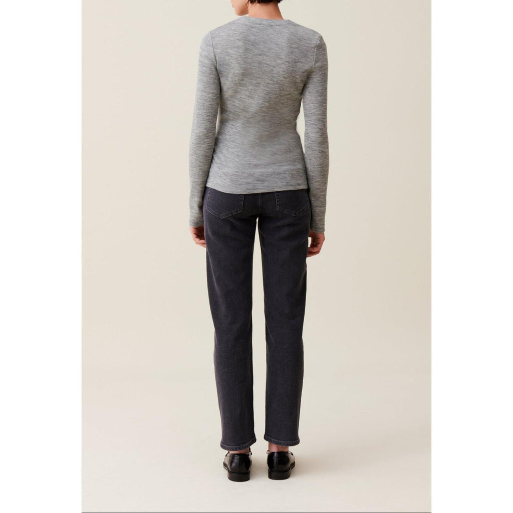 Claudie Pierlot - Fitted Round-Neck Knit Top - Grey