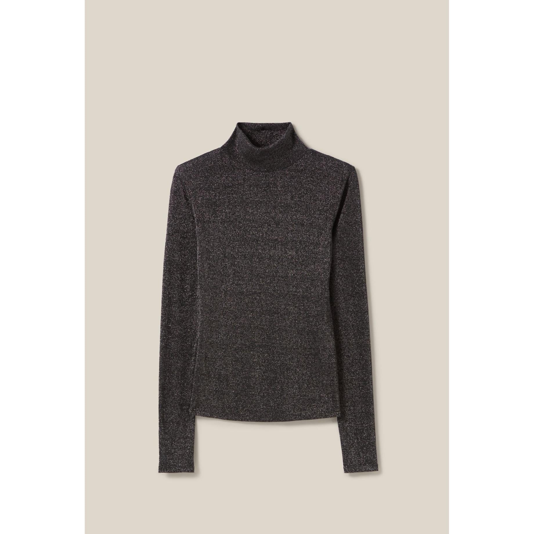 High Neck Shiny Jersey Under-Jumper