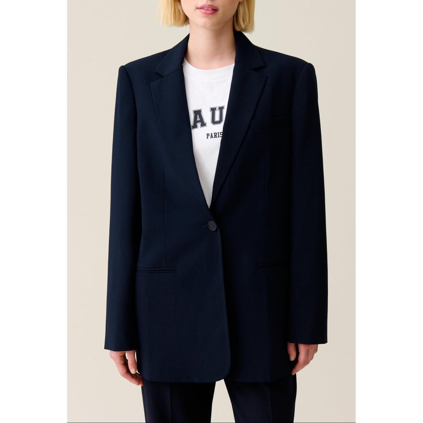 Navy Oversized Suit Jacket