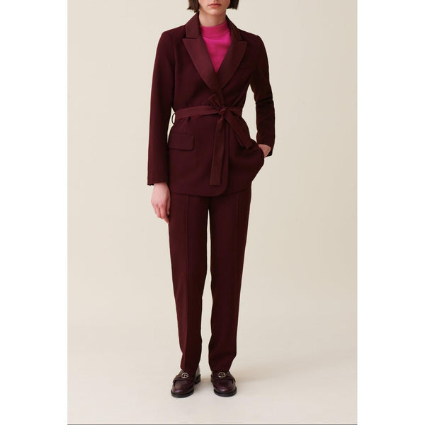 Claudie Pierlot - Chaqueta de Traje Abotonada con Cinturón