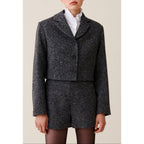 Grey Tweed Jacket in Blended Wool