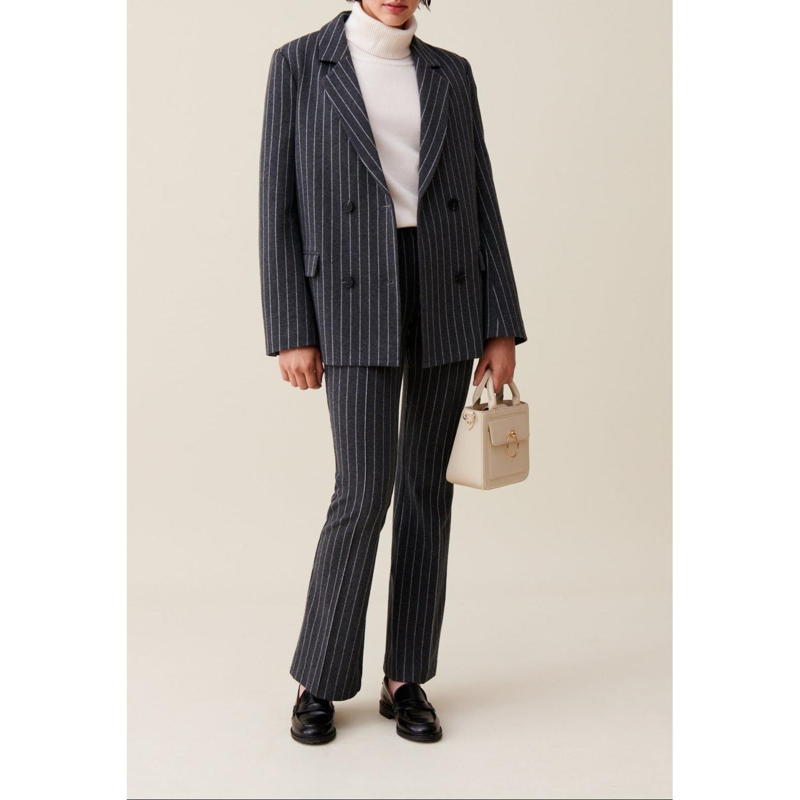 Veste Tailleur Rayée Oversized