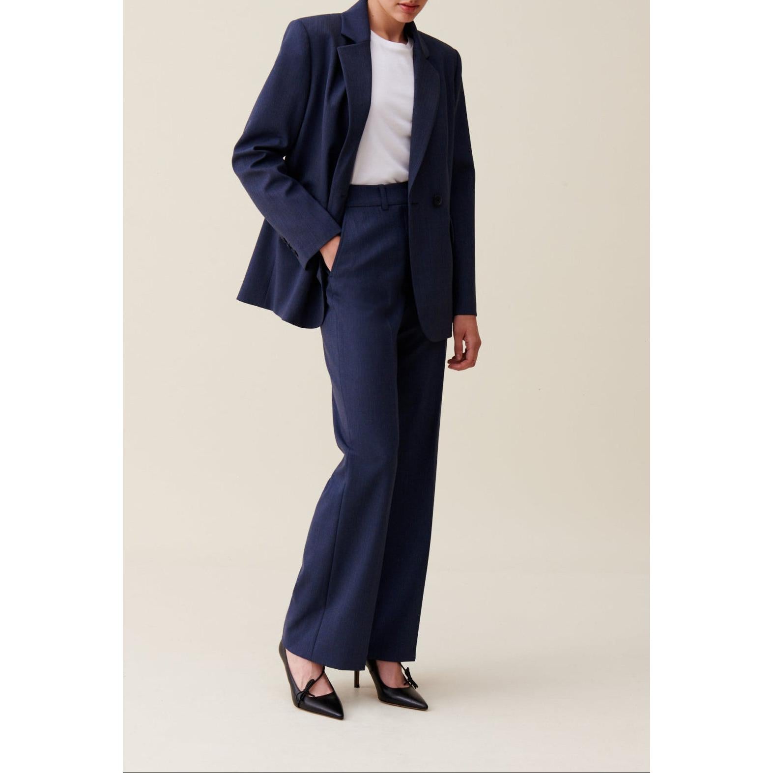 Veste Tailleur Croisée Marine