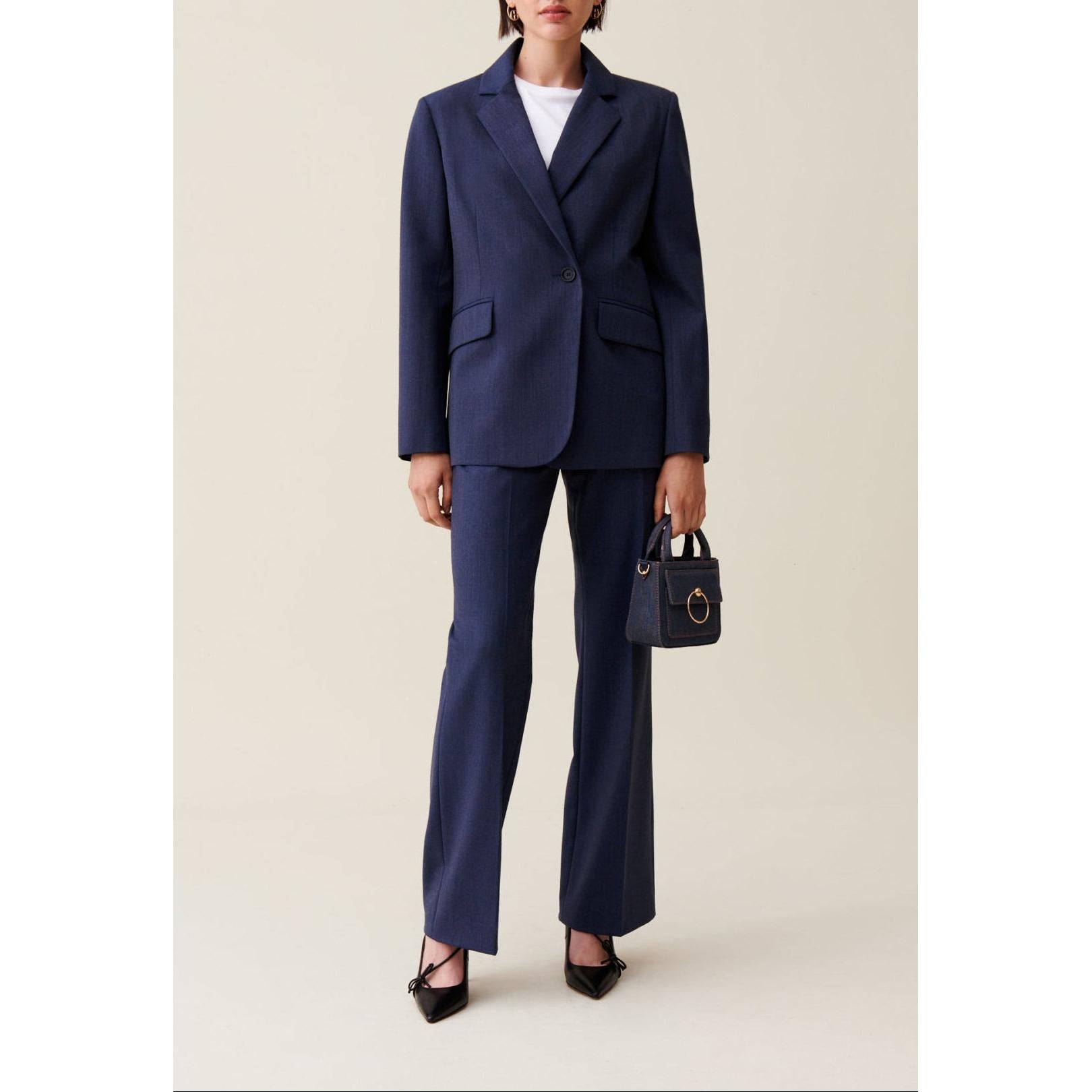 Veste Tailleur Croisée Marine
