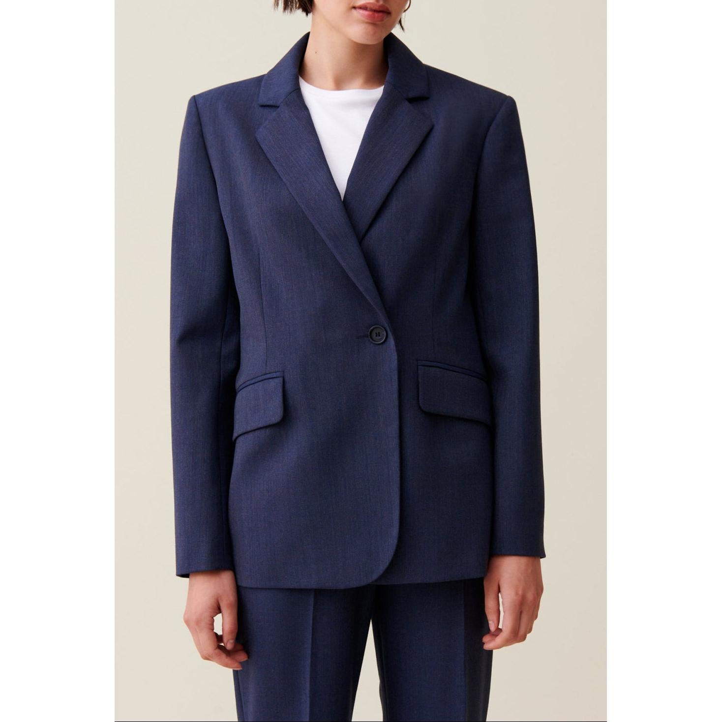 Veste Tailleur Croisée Marine