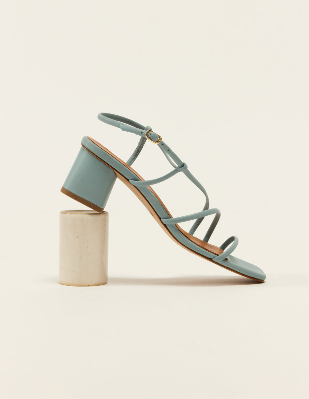Sandales À Talons Cola - Cuir Ciel - Femme