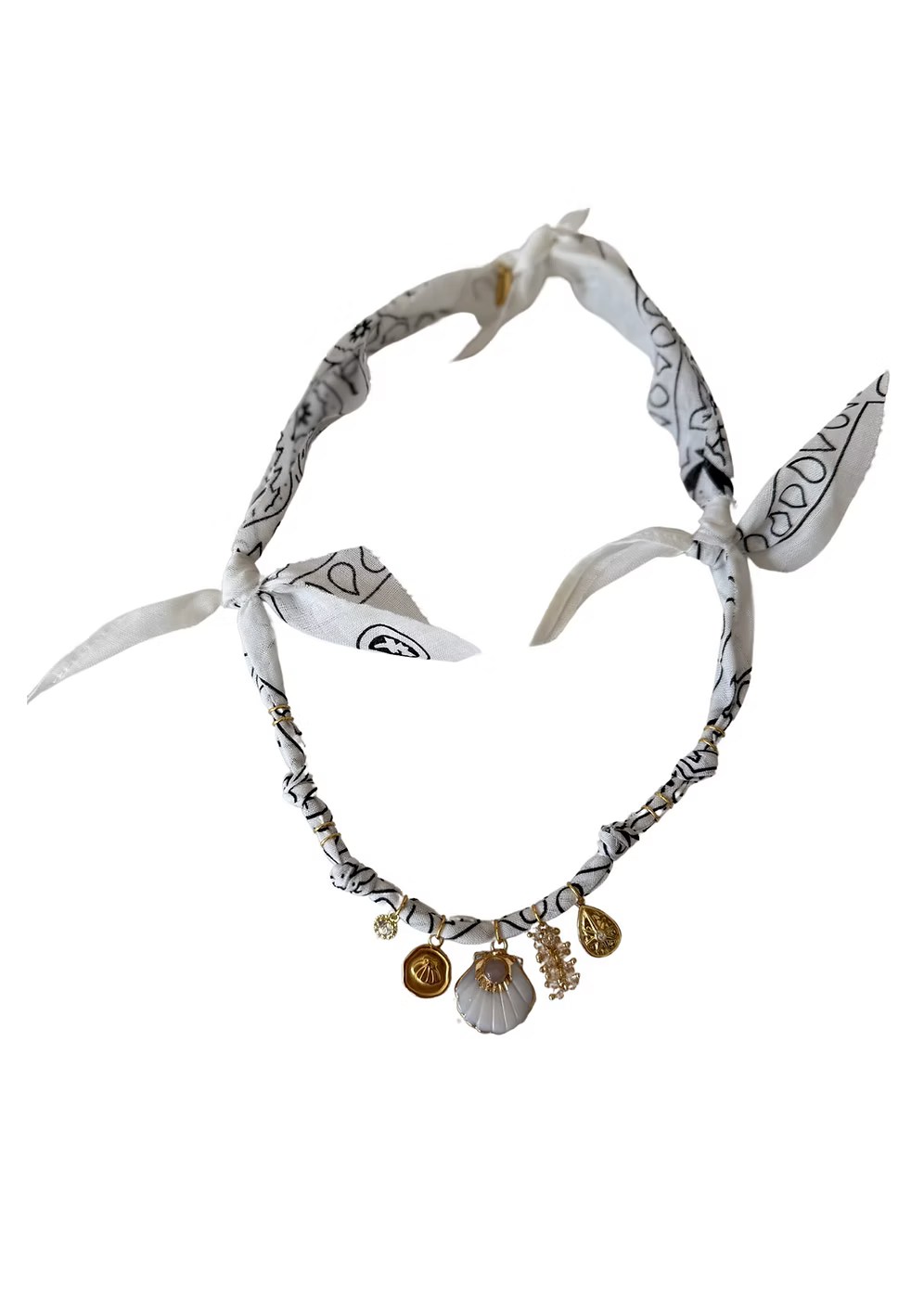 Collier Golden Fluo Coquille Nacre Blanc