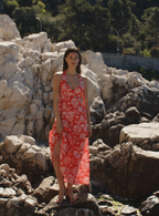 Vestido midi Rina Seashell - Tomate