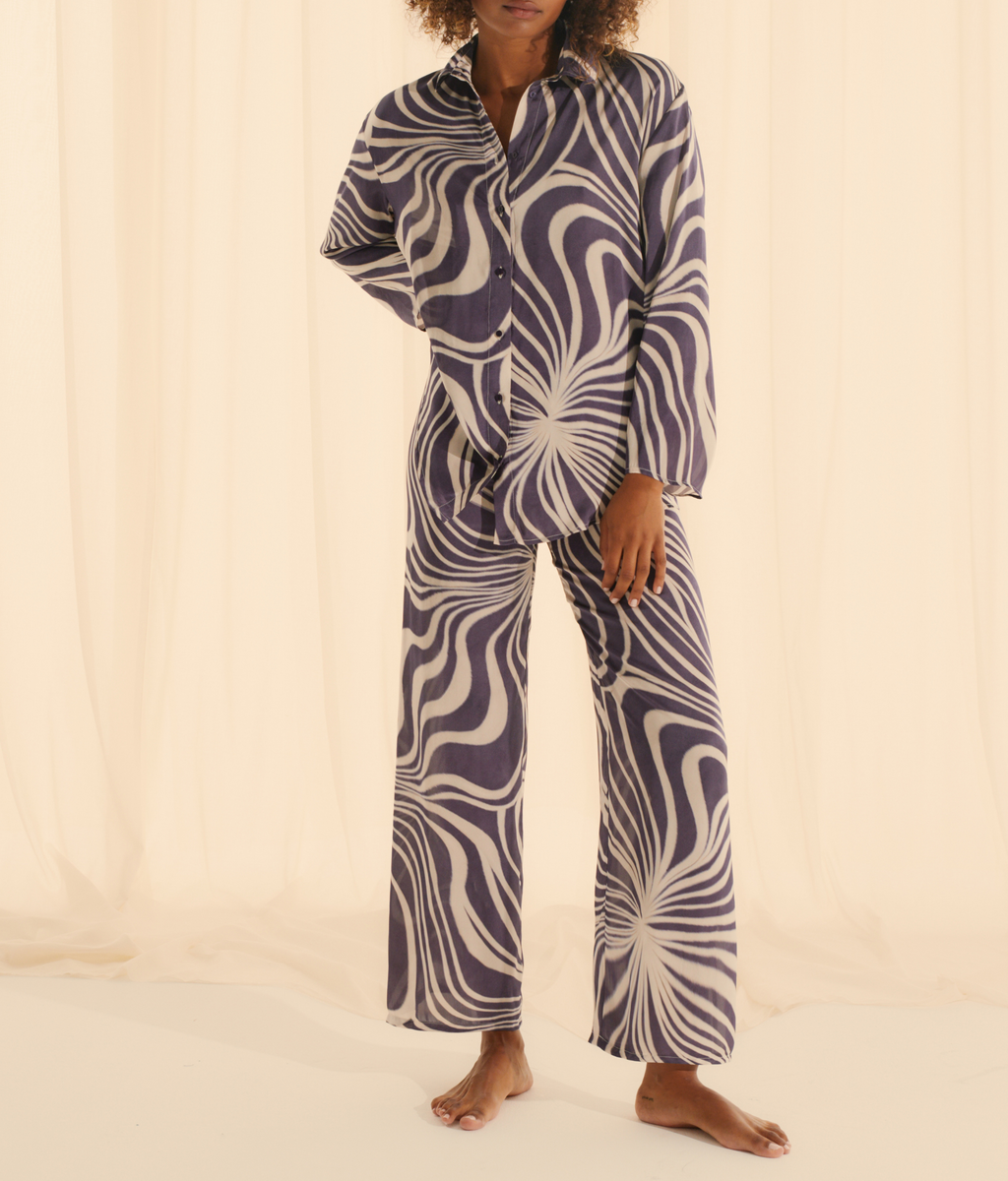 Chemise Violet Psyche Motif