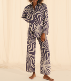 Pantalones morados con estampado de psique