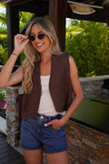 Elia Sleeveless Gilet - Brown