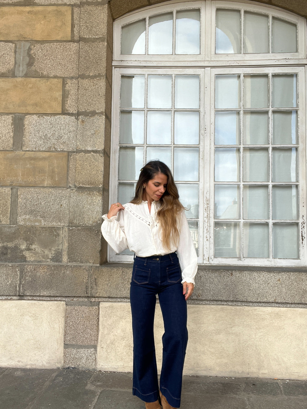 Blusa Angèle Crudo Bordada
