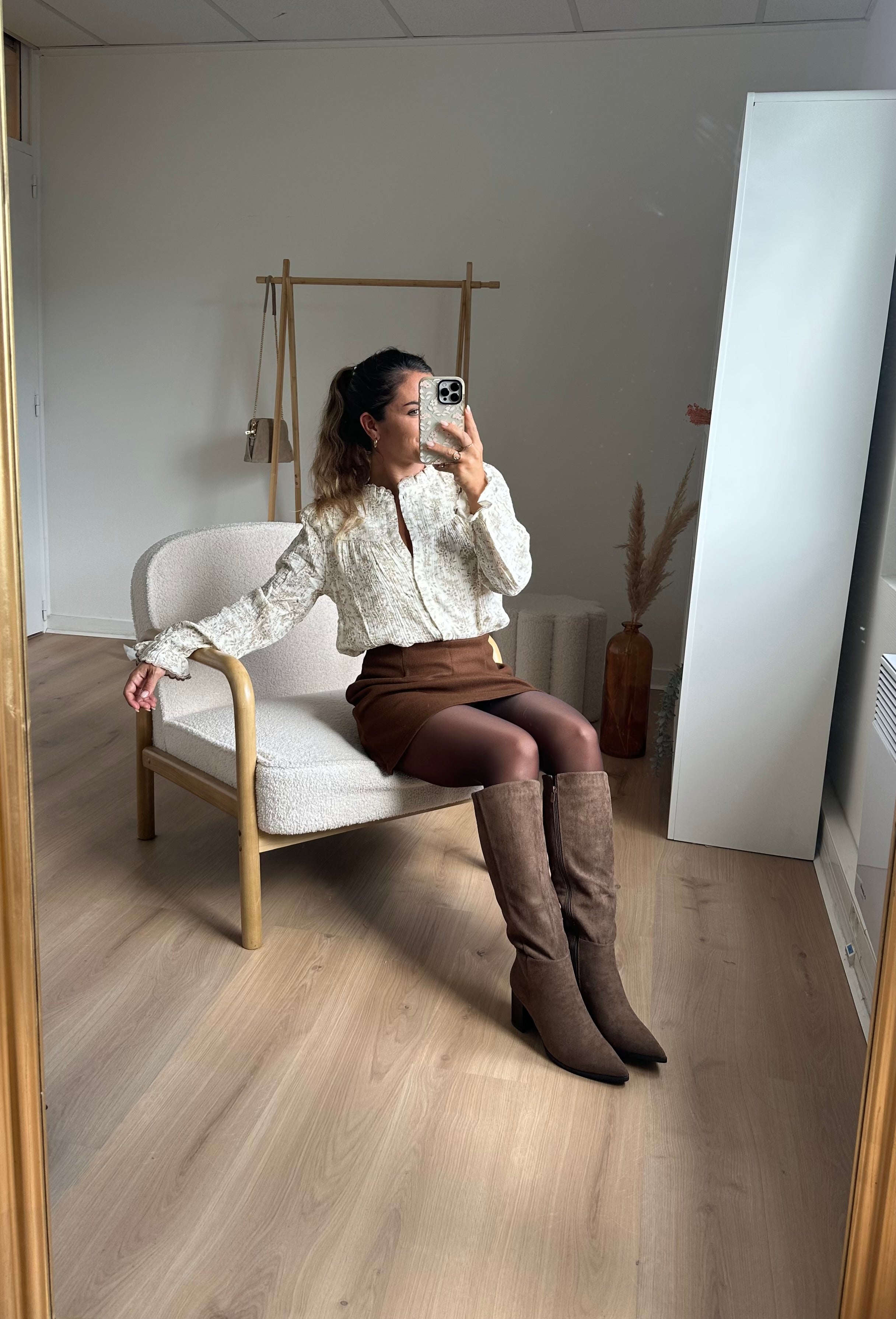 Bottes en suédine Léane taupe