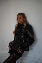 Lise Patent Jacket - Black