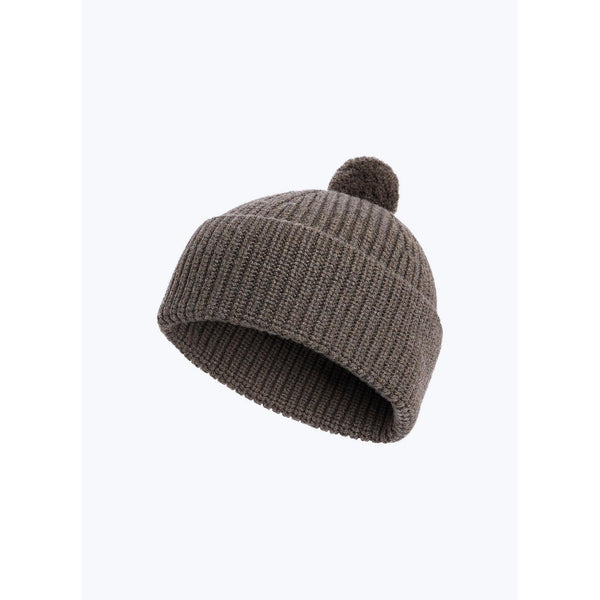Fursac - Bonnet En Laine À Pompon - Brun