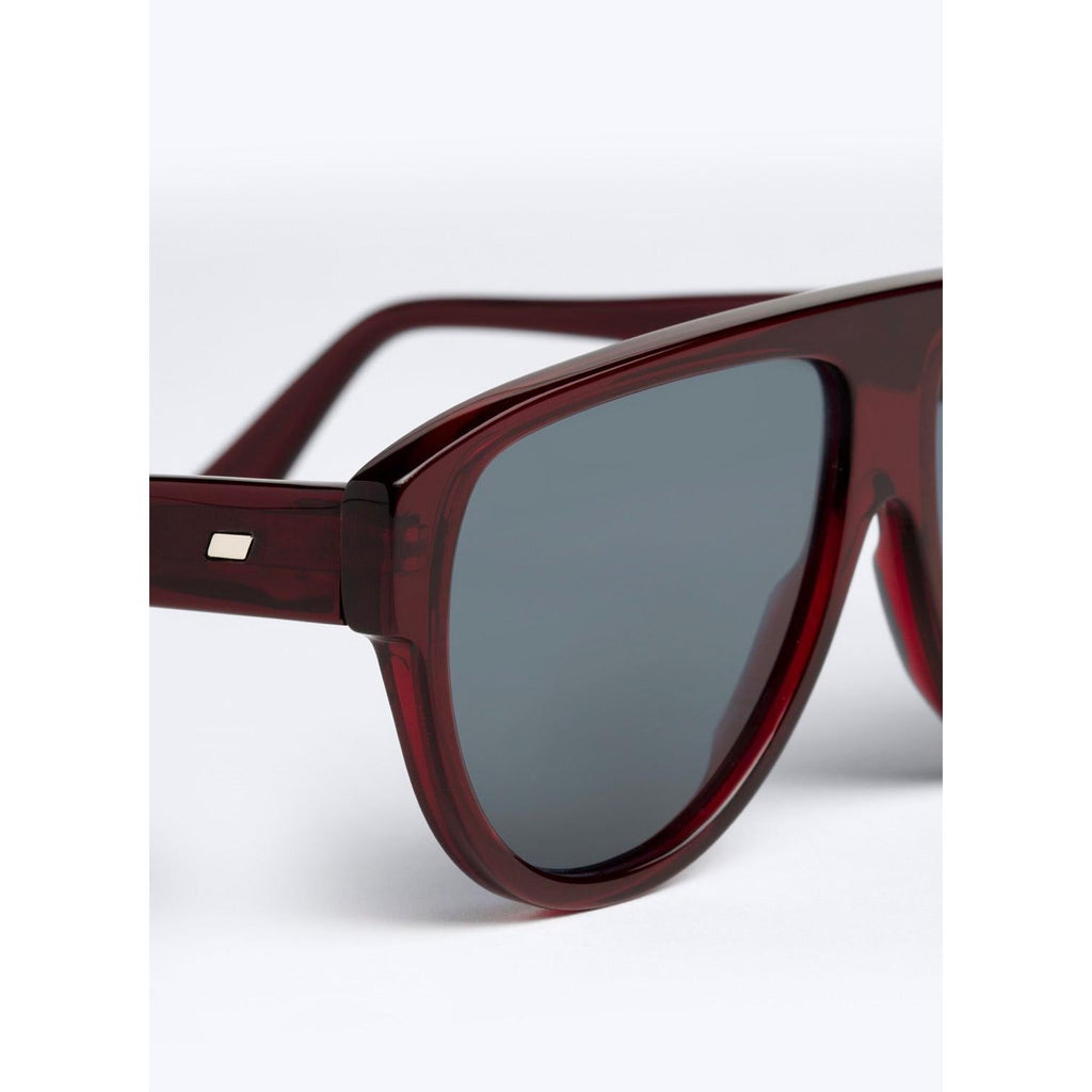 Bordeaux Pilot Sunglasses - Burgundy - Blue Lenses