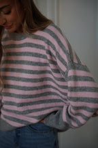 Jersey de rayas Ariane - Gris/Rosa