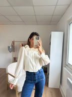 Brown Blouse Ecru