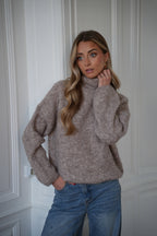 Pull Col Roulé Sora - Taupe