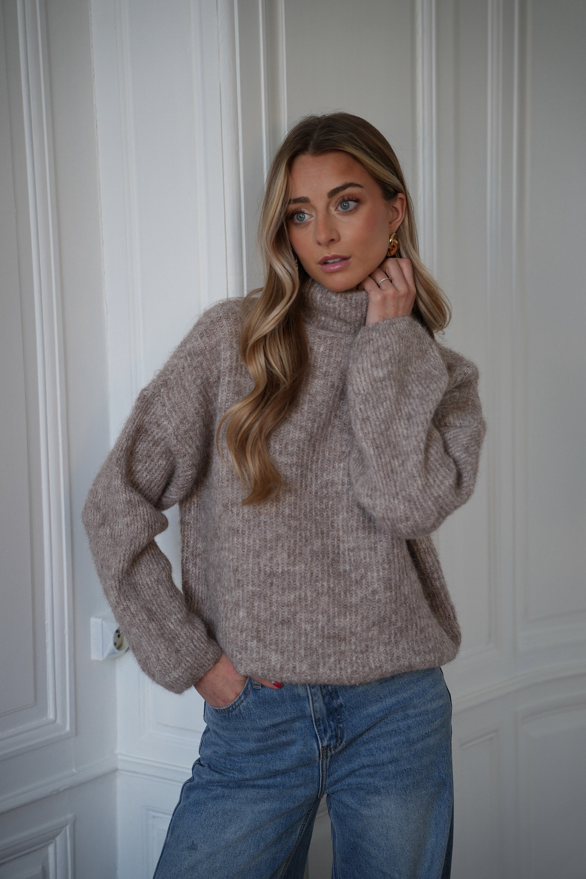 Pull Col Roulé Sora - Taupe