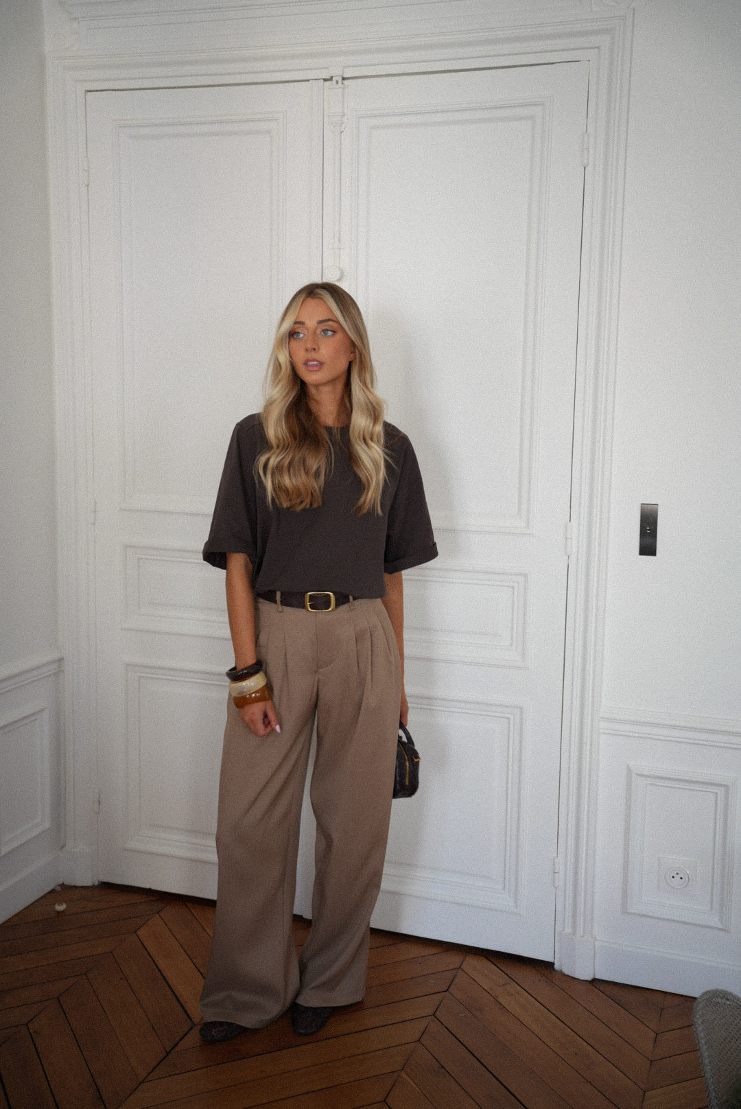 Pantalón recto Achille - Taupe