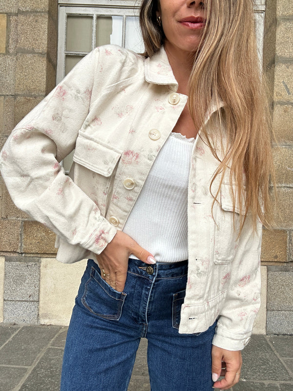 Chaqueta floral de jade
