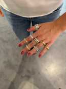 Bague Lágrima Verde Plata