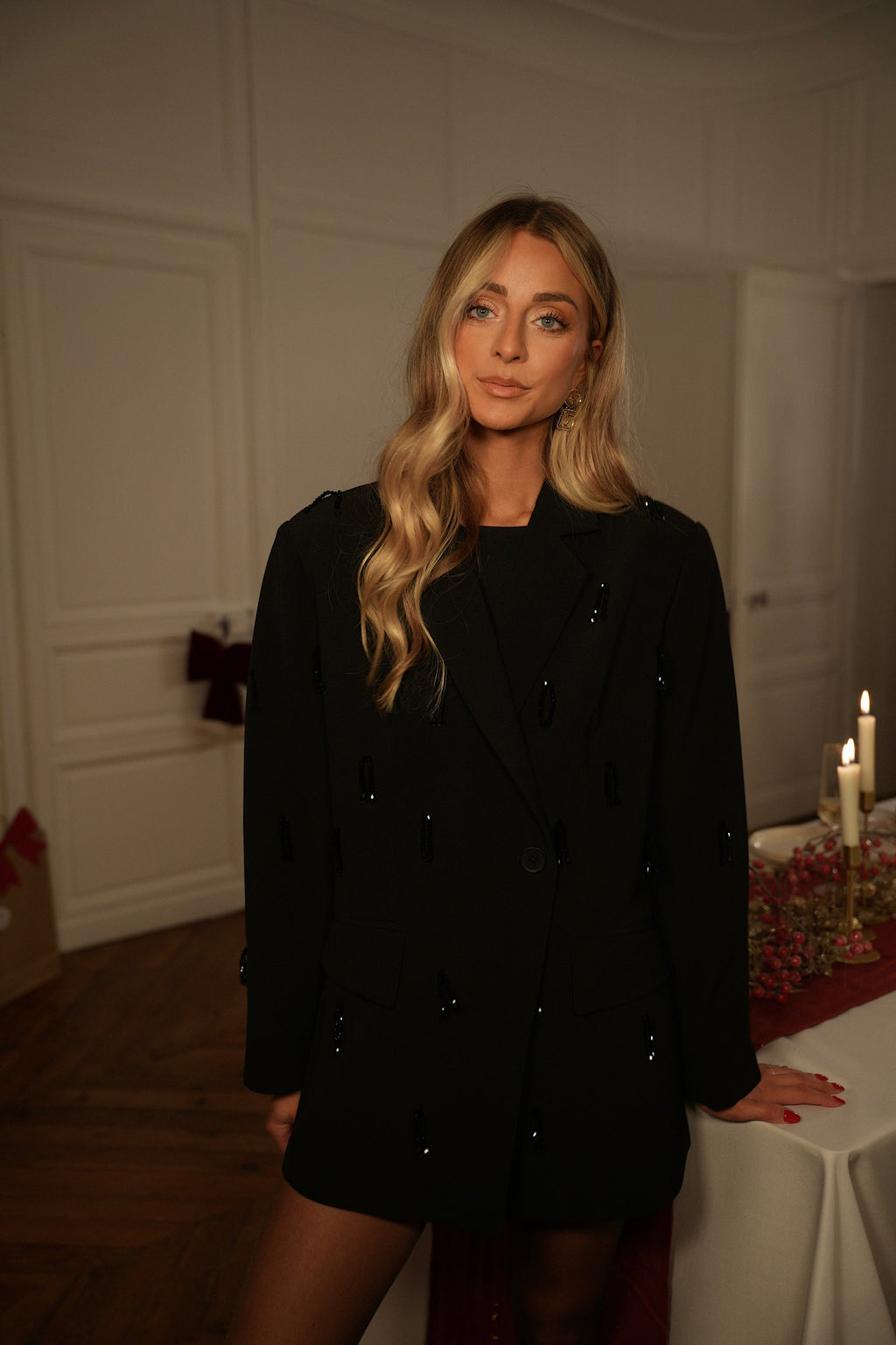 Loana Negro - Blazer con cuentas premium