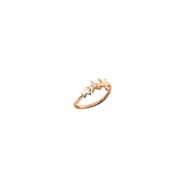 Ring Stellina - 9K roséguld & vita diamanter