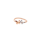 Anillo Mariposa - Oro rosa de 9K y diamantes blancos
