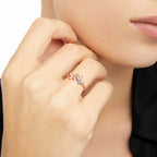 Anillo Mariposa - Oro rosa de 9K y diamantes blancos