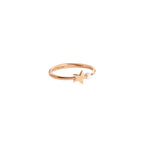 Ring Stjärna - 9K Roséguld & Kristallpärlor