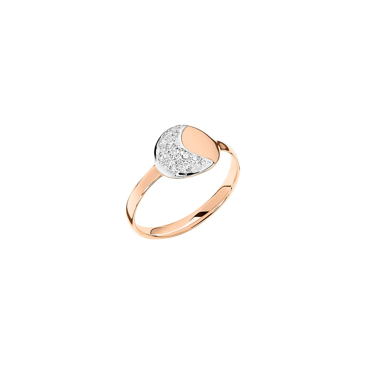 Ring Moon & Sun - 9K Roségold & weiße Diamanten
