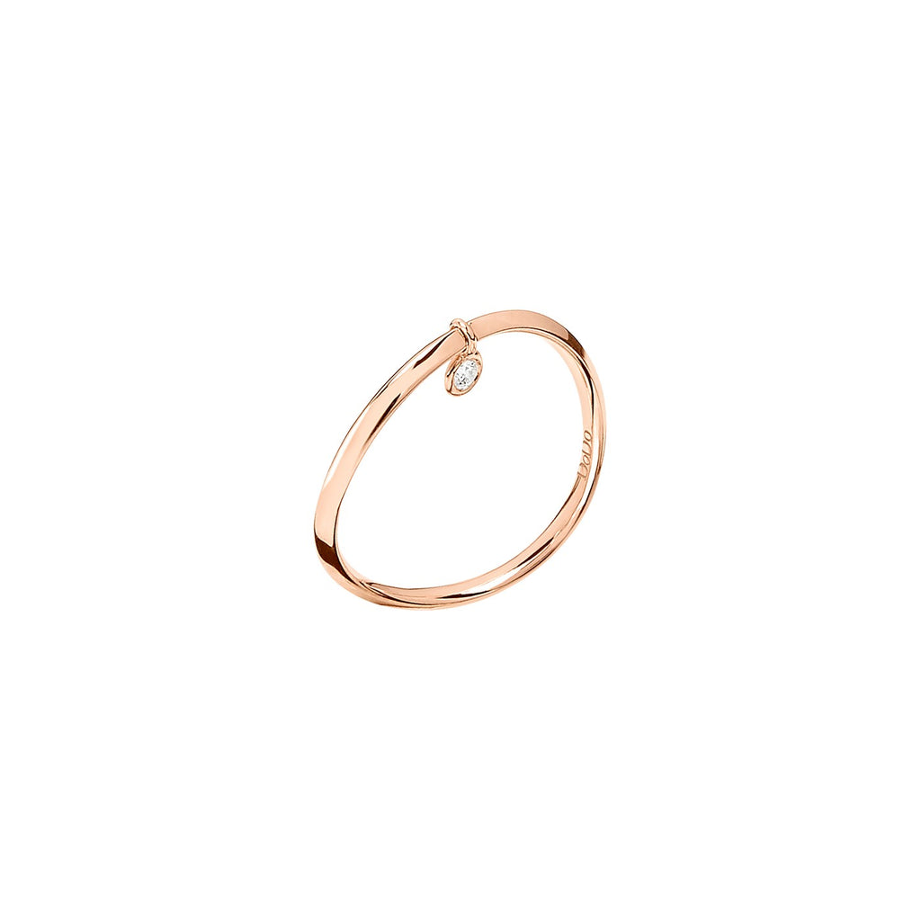 Bague Vague - Or Rose 9K & Diamant blanc
