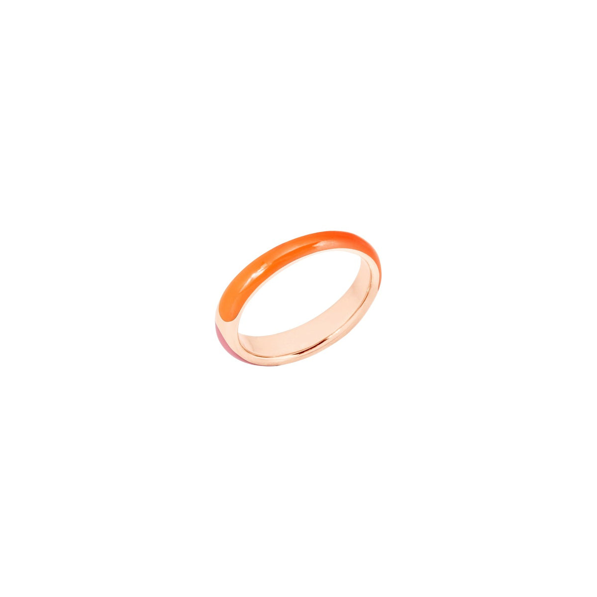 Anillo Rondelle Naranja y rosa - Plata