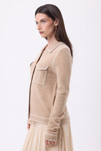 Chemise Denim Dalila - Beige Creme Blanc - Femme - 100% Cachemire