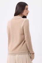 Chemise Denim Dalila - Beige Creme Blanc - Femme - 100% Cachemire