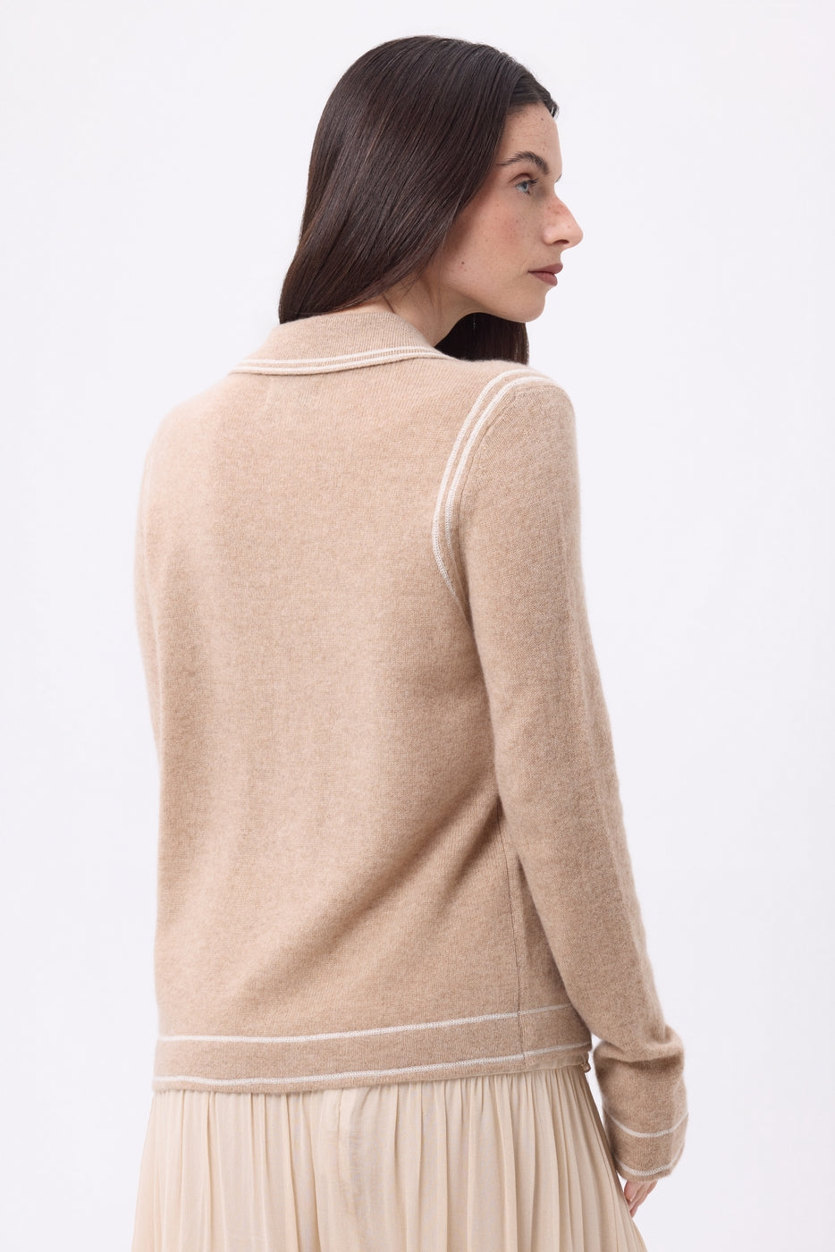 Chemise Denim Dalila - Beige Creme Blanc - Femme - 100% Cachemire