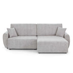 Dana - Canapé D'Angle Convertible Et Réversible 4 Places - Tissu Chenille - Beige