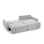 Dana - Canapé D'Angle Convertible Et Réversible 4 Places - Tissu Chenille - Beige