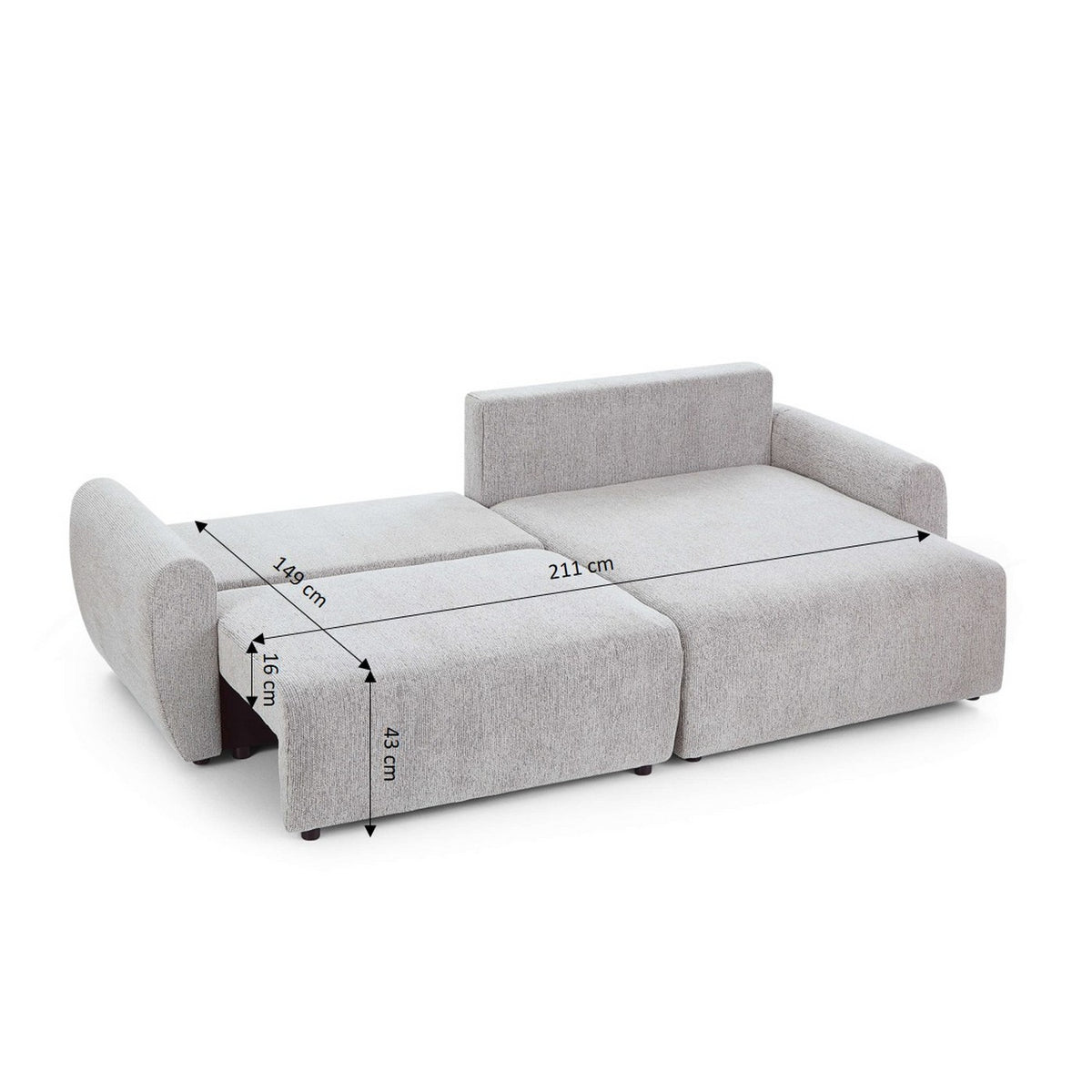 Dana - Canapé D'Angle Convertible Et Réversible 4 Places - Tissu Chenille - Beige