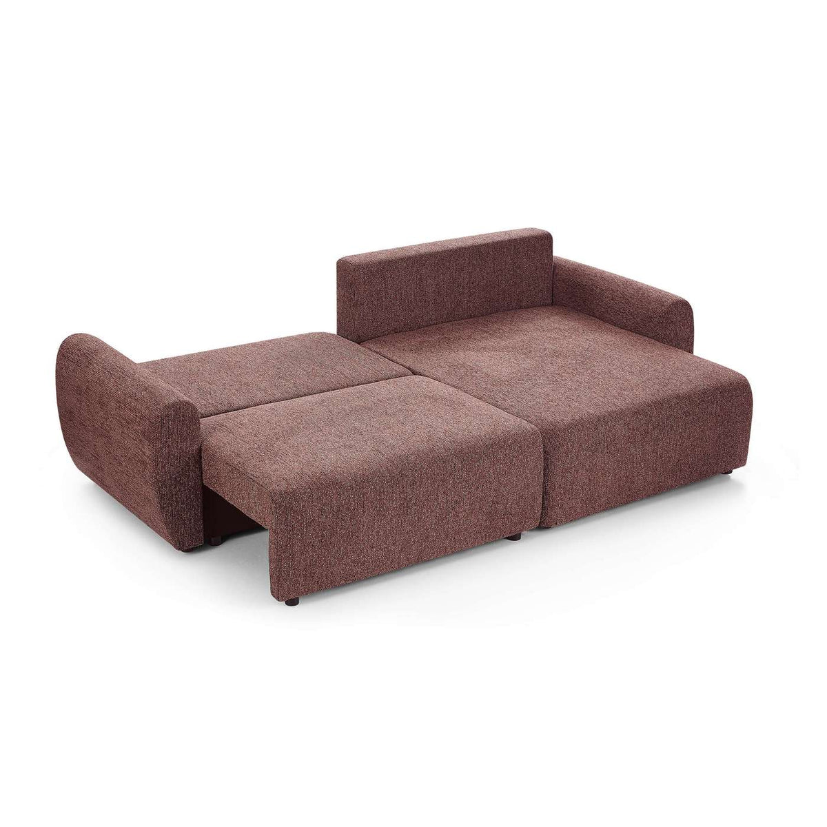Dana - Canapé D'Angle Convertible Et Réversible 4 Places - Tissu Chenille - Bordeaux