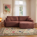 Dana - Canapé D'Angle Convertible Et Réversible 4 Places - Tissu Chenille - Bordeaux