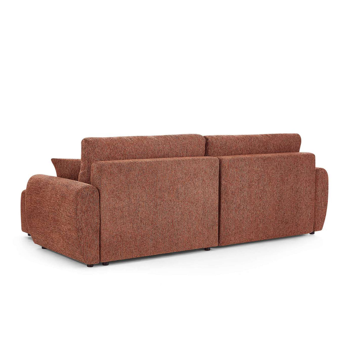 Dana - Canapé D'Angle Convertible Et Réversible 4 Places - Tissu Chenille - Terracotta