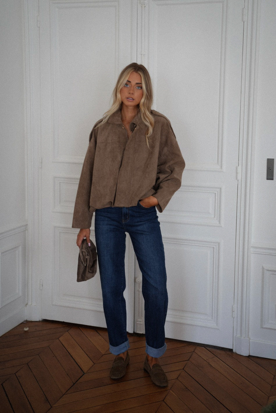 Chaqueta de ante Delfine - Taupe
